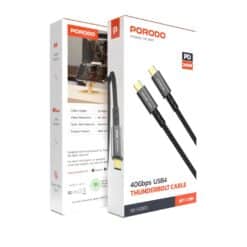 Cabo Porodo Type-C-C trançado 240 W 40 Gbps 8K 60 Hz - Preto angola