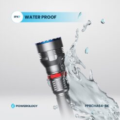 Lanterna LED à prova d'água Powerology 4000mAh - Preta