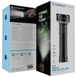 Alternative view of Lanterna de trabalho Powerology Lumos 4000mAh com laser - Preta