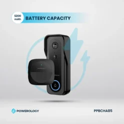 Campainha com câmera inteligente Powerology - Preta loja de angola