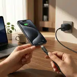 Alternative view of Cabo Yesido 27W 3A USB-C para Lightning para carregamento e dados – 1m design durável em PVC