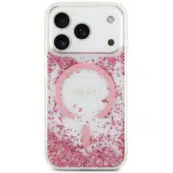 Capa Guess com base em resina e glitter MagSafe para iPhone 17 Pro Dourada - Image 3