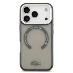 Capa Lacoste MagSafe transparente em TPU+PC com acabamento fosco para iPhone 17 Pro Max - Cinza Oliva - Image 3