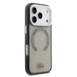 Capa Lacoste MagSafe transparente em TPU+PC com acabamento fosco para iPhone 17 Pro Max - Cinza Oliva - Image 5