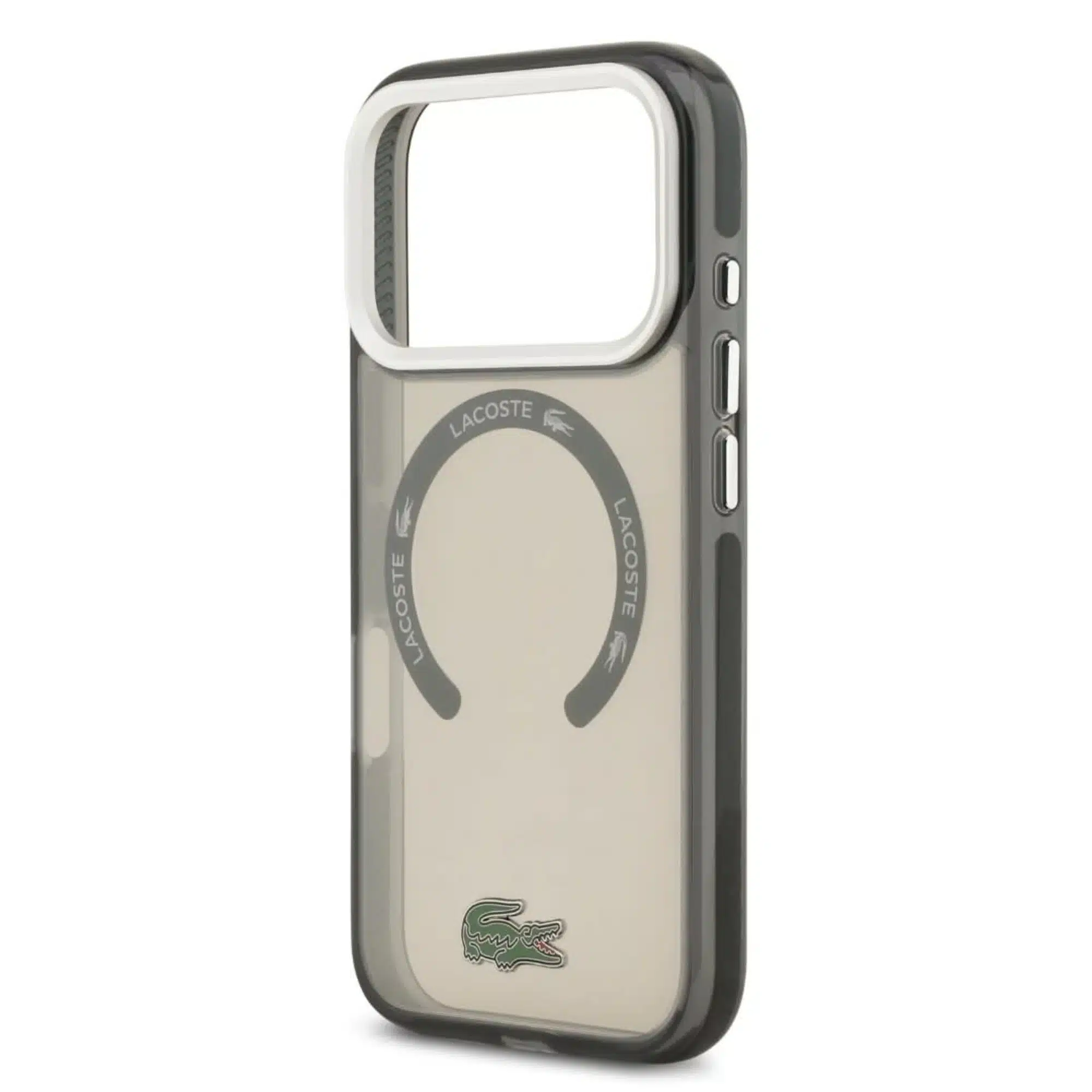 Capa Lacoste MagSafe transparente em TPU+PC com acabamento fosco para iPhone 17 Pro Max - Cinza Oliva - Image 2