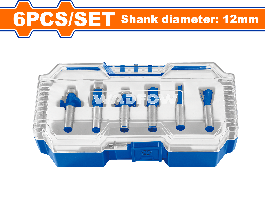 Conjunto de 6 brocas de 12 mm para tupia Wadfow WRKSR0112