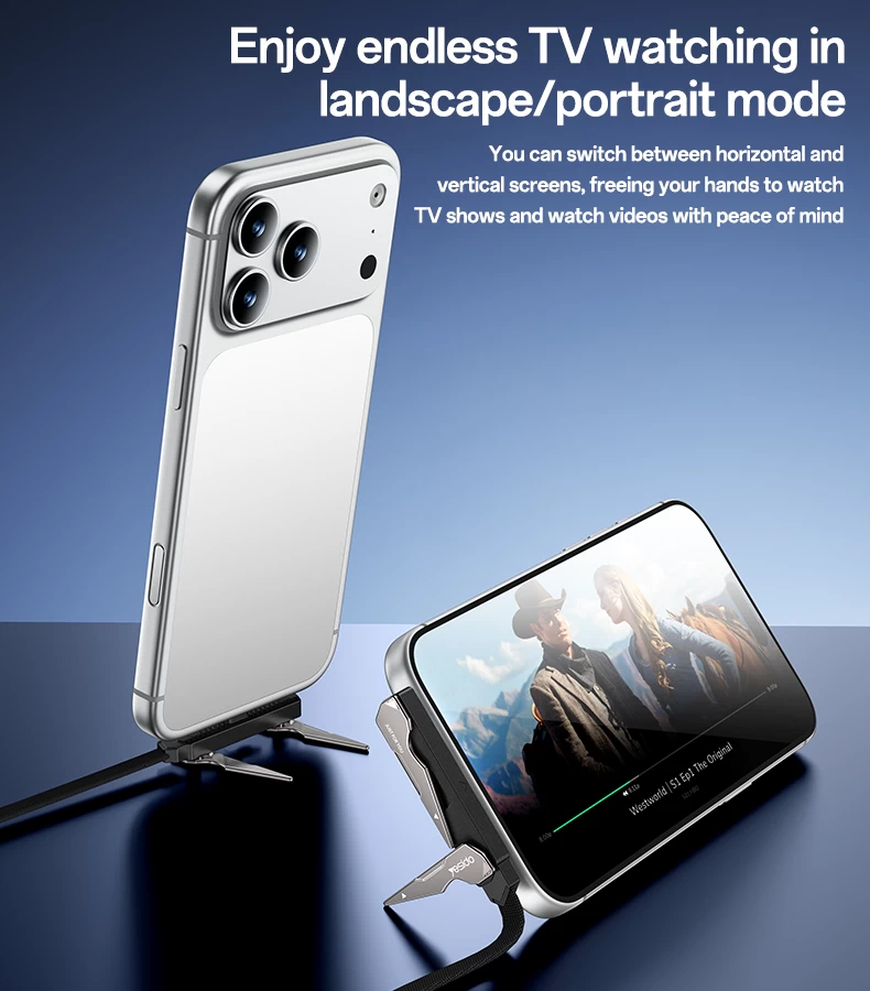 Cabo de carregamento rápido YESIDO USB-C para lightning de 60W com suporte dobrável - Image 4