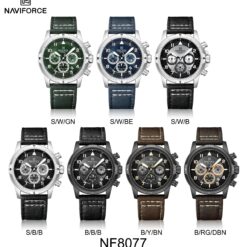 Relógio Masculino com Cronógrafo, Múltiplos Mostradores com Pulseira de Couro NF8077 - Castanho (Original) - Image 6