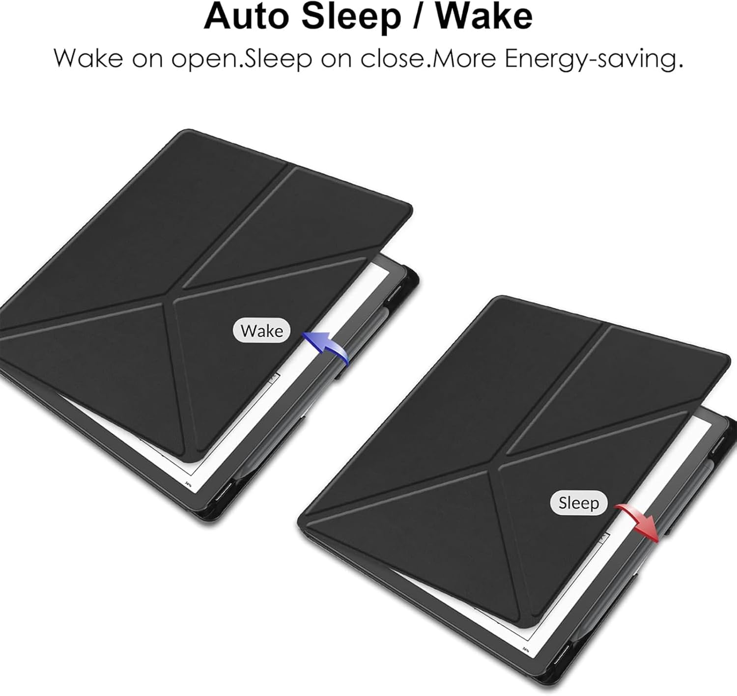 Capa para Kindle Scribe de 10,2" em couro PU com função de ativação/desativação automática- Preta - Image 3