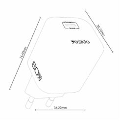 Carregador USB C Gan YC117 de 60W com cabo USB C Yesido - Laranja - Imagem 4