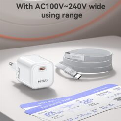 Carregador USB C Gan YC117 de 60W com cabo USB C Yesido - Laranja - Imagem 9