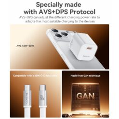 Carregador USB C Gan YC117 de 60W com cabo USB C Yesido - Laranja - Imagem 7