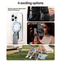 MINI Tripé Bastão de Selfie com Suporte Magnético para Celular e Controle Remoto para Viagens/Vlogs YESIDO SF31 - Image 3