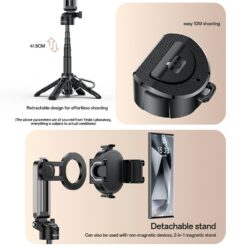 MINI Tripé Bastão de Selfie com Suporte Magnético para Celular e Controle Remoto para Viagens/Vlogs YESIDO SF31 - Image 5
