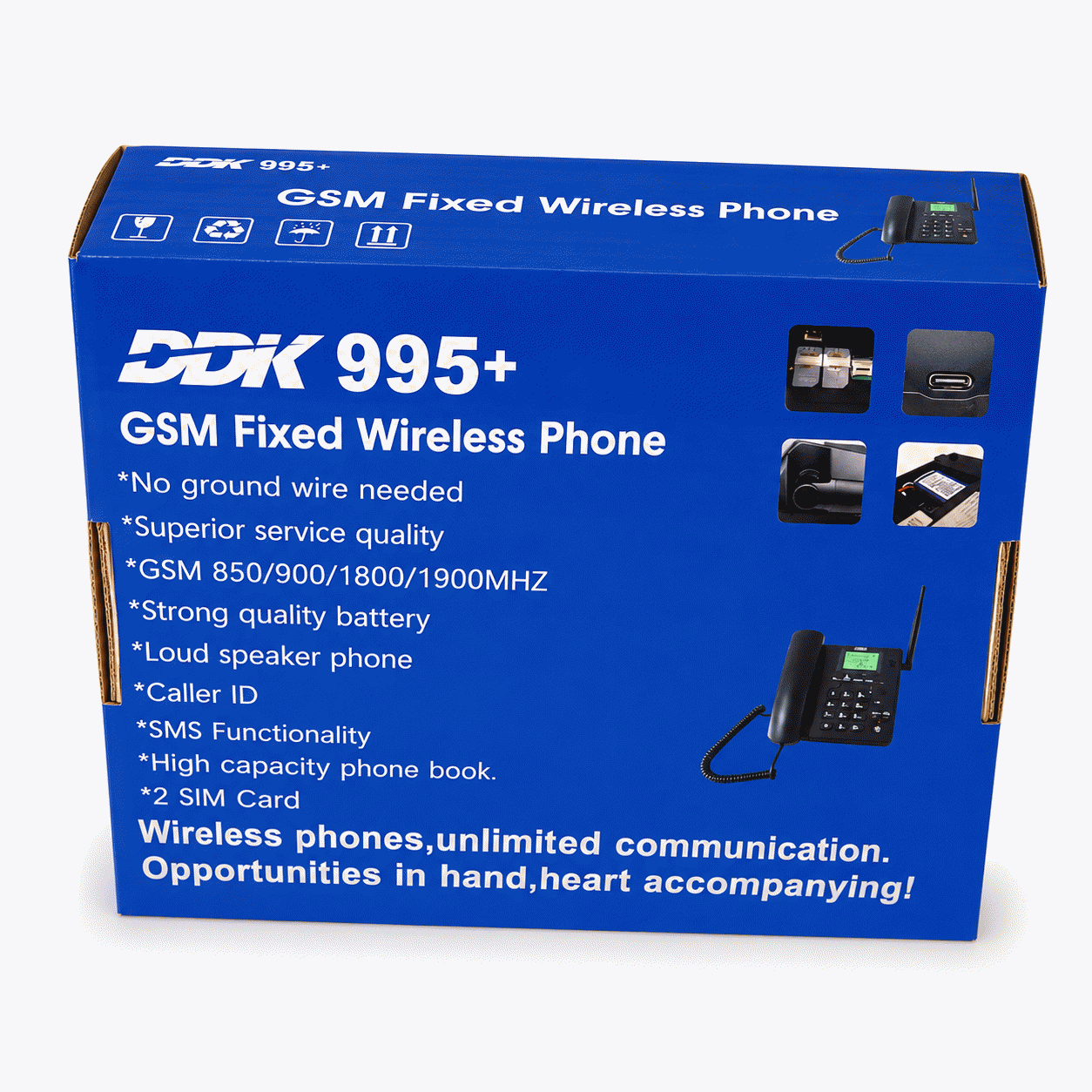 Telefone Fixo Sem Fio GSM de Mesa com Cartão SIM Duplo DDK 995+ - Preto - Image 5