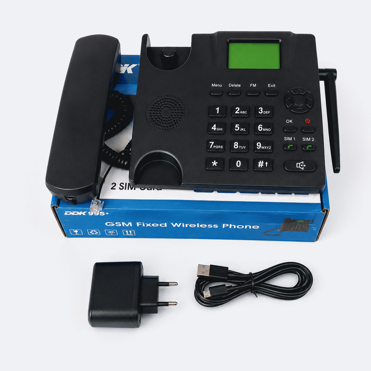 Telefone Fixo Sem Fio GSM de Mesa com Cartão SIM Duplo DDK 995+ - Preto - Image 6
