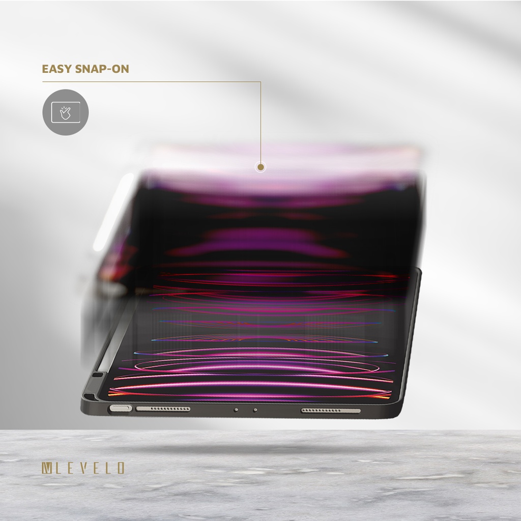 Capa magnética Levelo Elegante em couro híbrido para Apple iPad Pro 11" 2025 - Castanha - Image 3