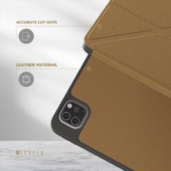 Capa magnética Levelo Elegante em couro híbrido para Apple iPad Pro 11" 2025 - Castanha - Image 4