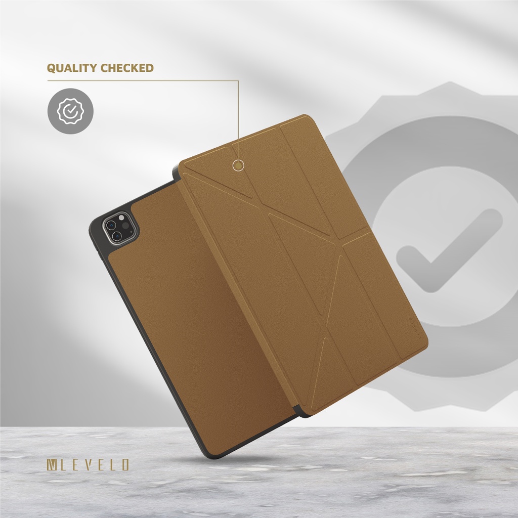 Capa magnética Levelo Elegante em couro híbrido para Apple iPad Pro 11" 2025 - Castanha - Image 5