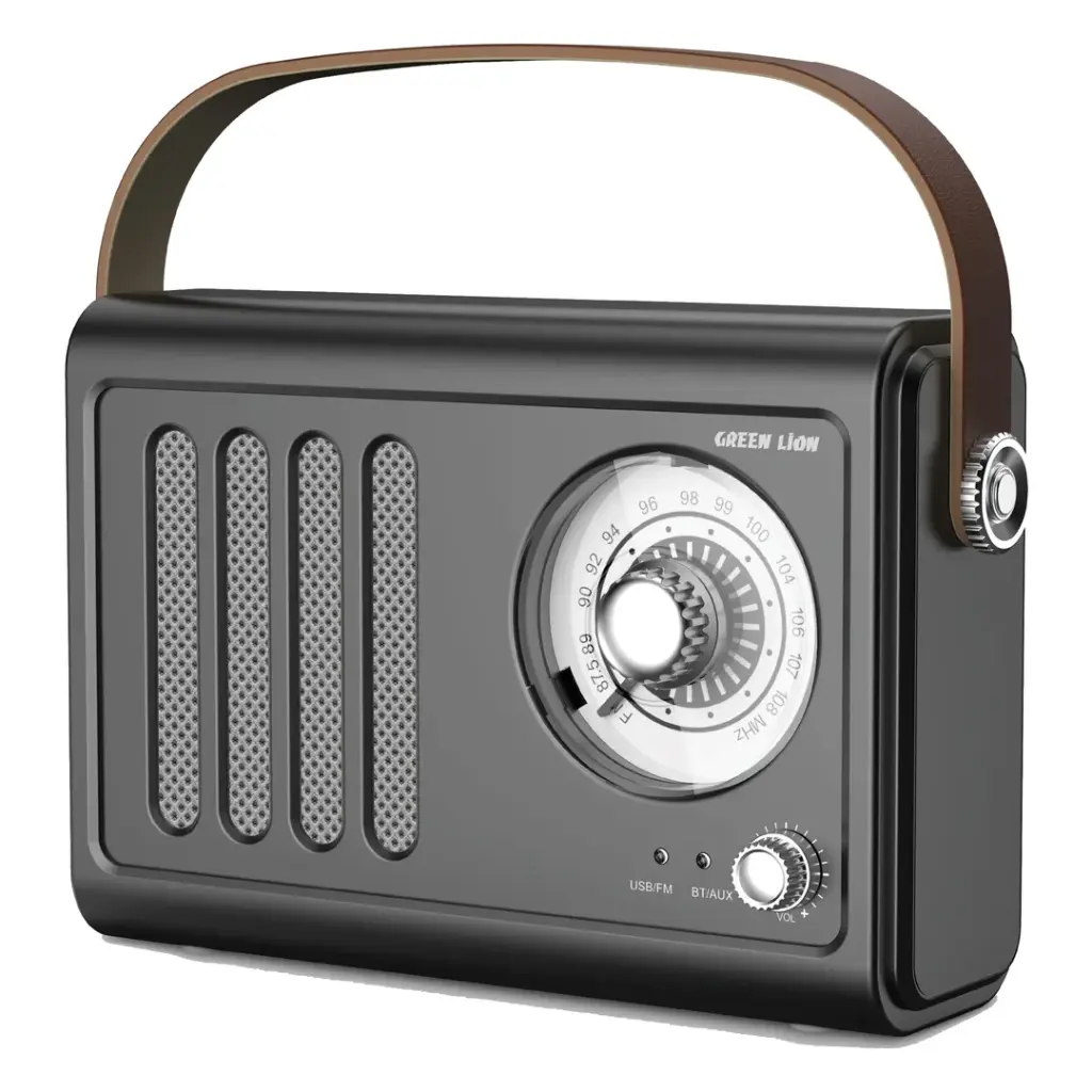 Alto-falante de rádio vintage Green Lion