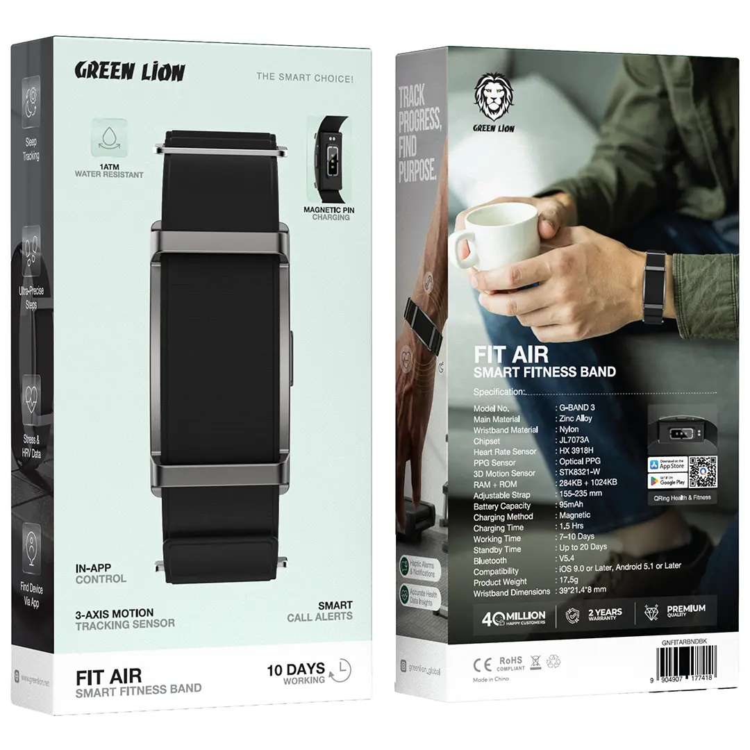 Pulseira inteligente Green Lion Fit Air para atividades físicas