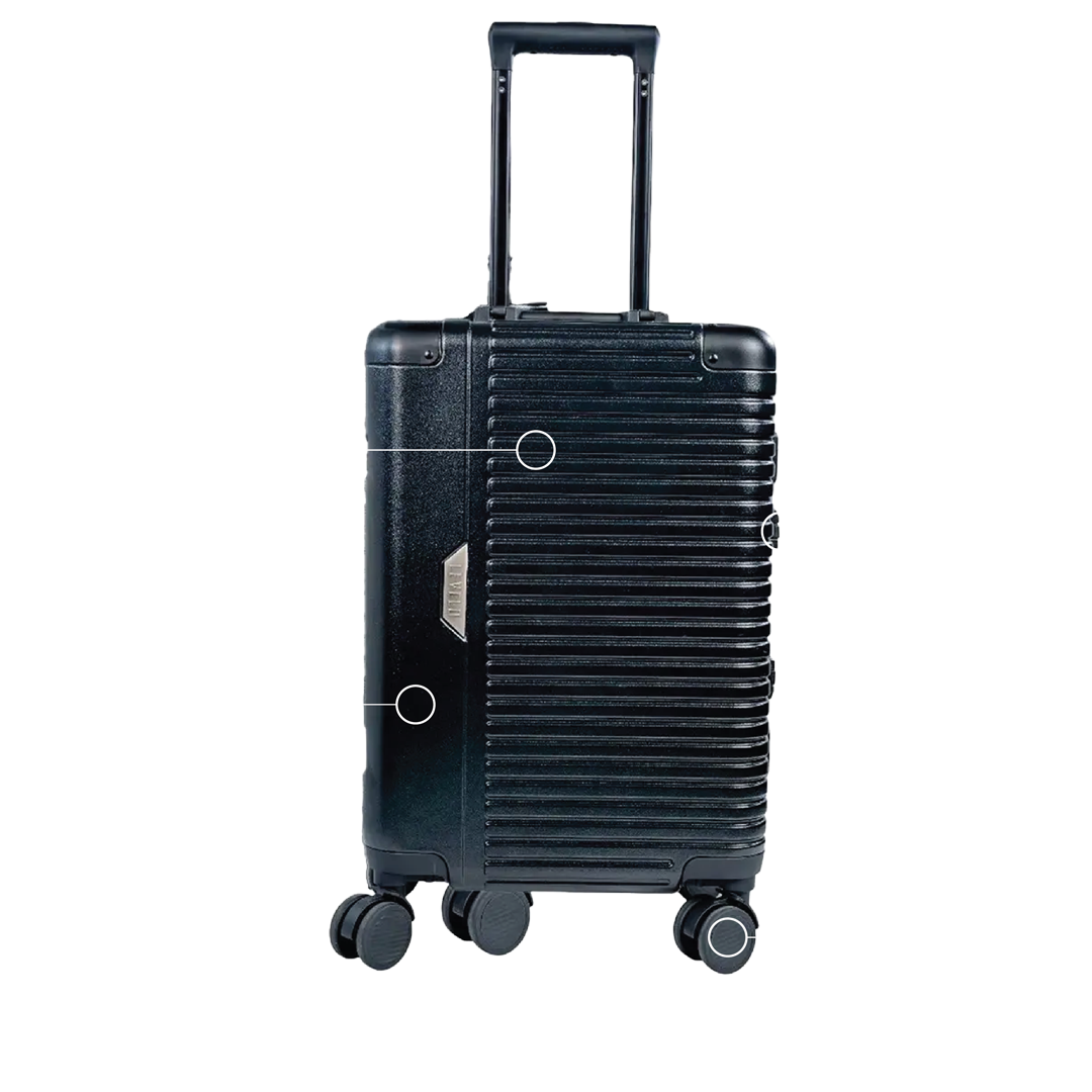 Conjunto de 3 malas Levelo Travelo em alumínio e policarbonato - Preto metálico - Image 2