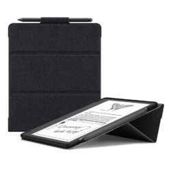 Capa dobrável magnética com suporte triplo para Kindle Scribe de 10,2 polegadas (lançamento previsto para 2024/2022) - Ativação/desativação automática inteligente, capa dobrável premium em tecido resistente com suporte triplo e porta-caneta, exclusiva para Kindle Scribe de 10,2 polegadas, preta.