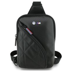 Capa BMW BMCPBPCASEPOK 10" com bolsos em fibra de carbono e logotipo em metal, preta.