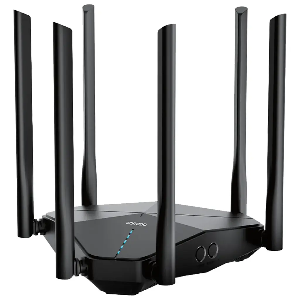 Roteador Wi-Fi portátil de banda dupla Porodo - Preto loja angola africel unitel