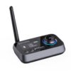 Transmissor e receptor Bluetooth 3 em 1 Porodo e adaptador de áudio sem fio - Preto