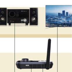 Transmissor e receptor Bluetooth 3 em 1 Porodo e adaptador de áudio sem fio - Preto