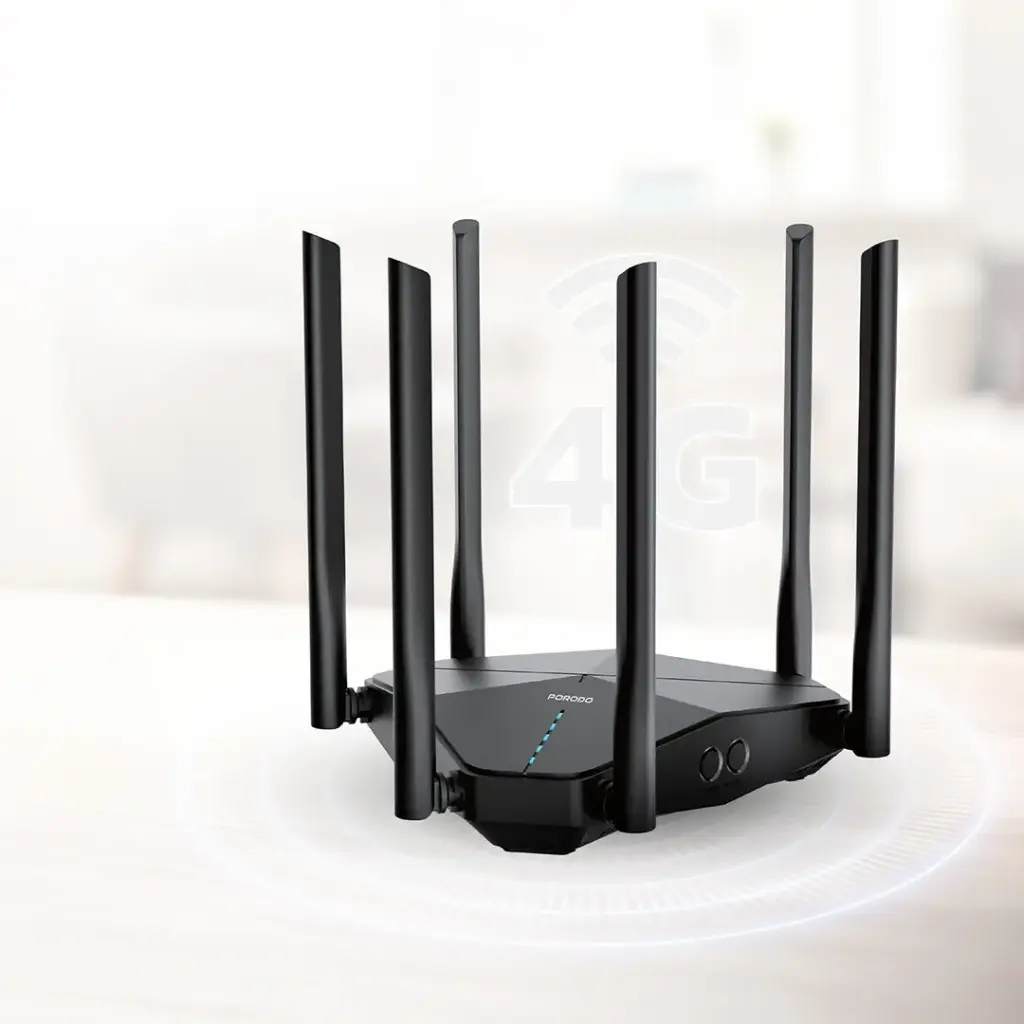Roteador Wi-Fi portátil de banda dupla Porodo - Preto angola