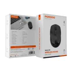 Mouse sem fio Porodo 1600DPI com modo duplo