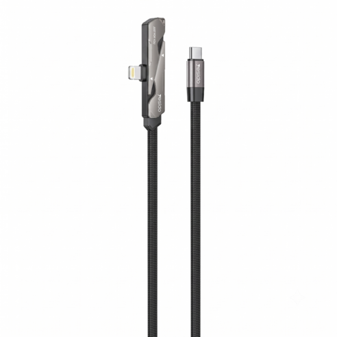 Cabo de carregamento rápido YESIDO USB-C para lightning de 60W com suporte dobrável