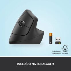 Rato Laser Logitech Lift Vertical Ergonomic Wireless/Bluetooth 4000DPI Graphite - Image 9
