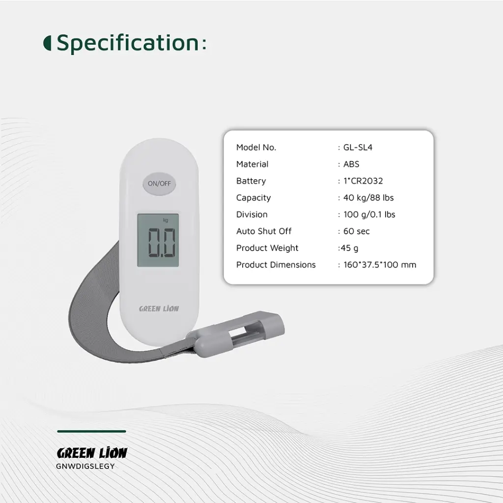 Balança digital para bagagem Green Lion Weight Mate - Cinza - Image 2
