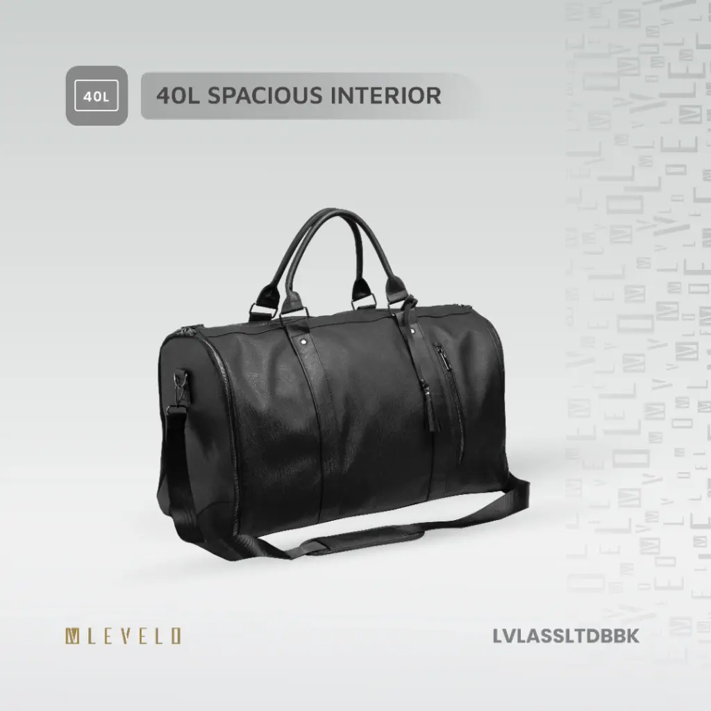 Mala de viagem Levelo AllinStyle em couro Saffiano - Preta - Image 4