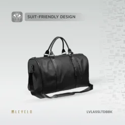 Mala de viagem Levelo AllinStyle em couro Saffiano - Preta - Image 8