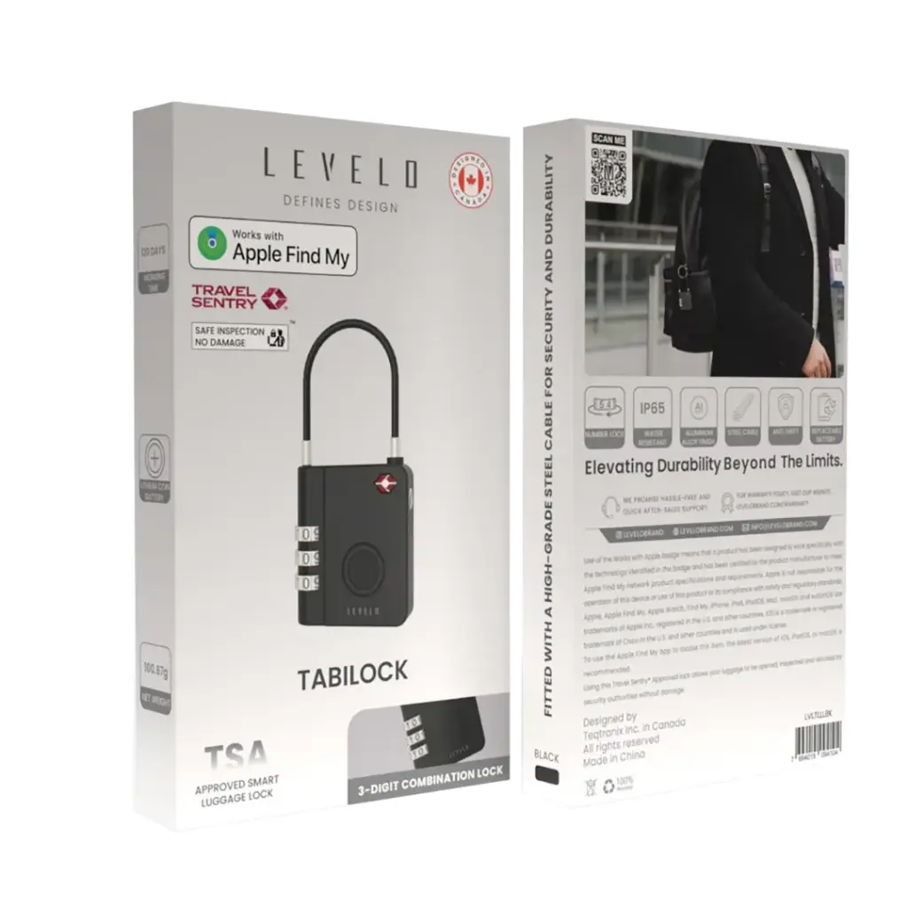Fechadura de bagagem Levelo TabiLock TSA com função de Apple Find My - Preto - Image 3
