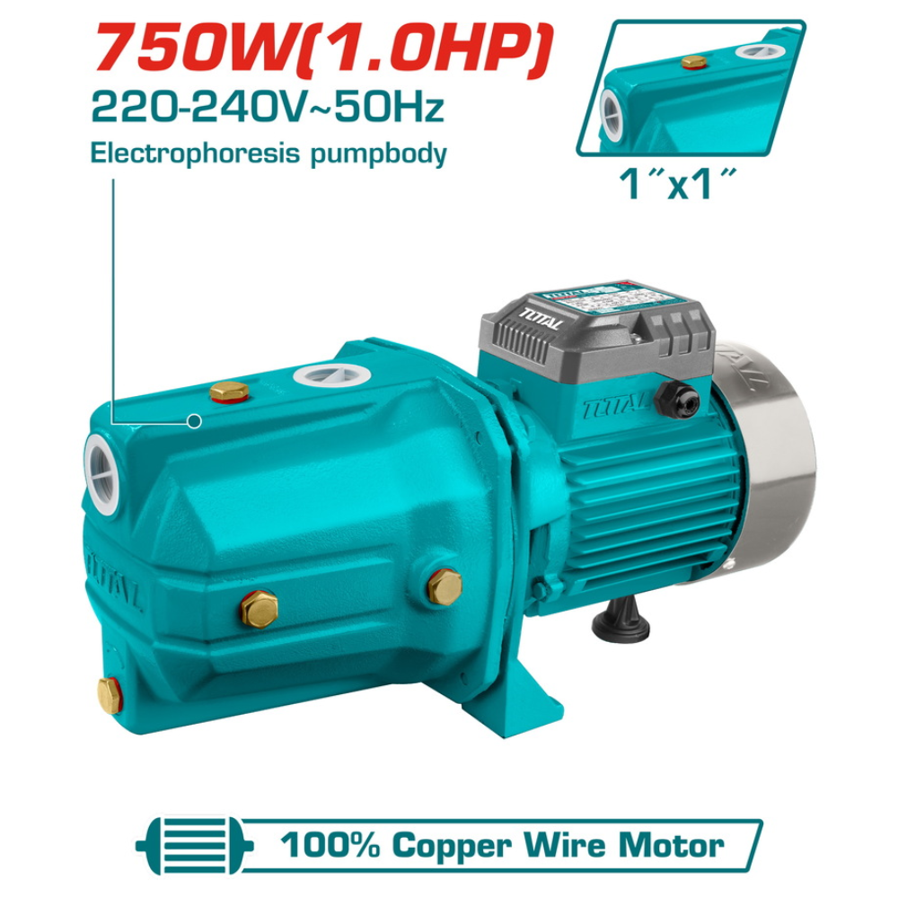 Eletrobomba TOTAL TOOLS 1.0HP (1 Cavalo) /750W, 55L/min - Image 2