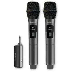 Conjunto de microfone sem fio Philips DLM3401TP para palestras, amplificadores, uso portátil, YouTube, apresentações e karaokê.