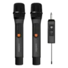 Microfone sem fio recarregável Porodo Soundtec Duo Mic em alumínio - Preto