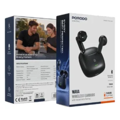 Auriculares Bluetooth Porodo Soundtec WAVA com emparelhamento automático instantâneo - Preto - Image 5