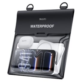Bolsa transversal grande à prova d'água YESIDO WB66 IPX8 10m com cordão - Preta