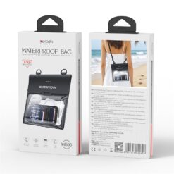 Bolsa transversal grande à prova d'água YESIDO WB66 IPX8 10m com cordão - Preta - Imagem 6