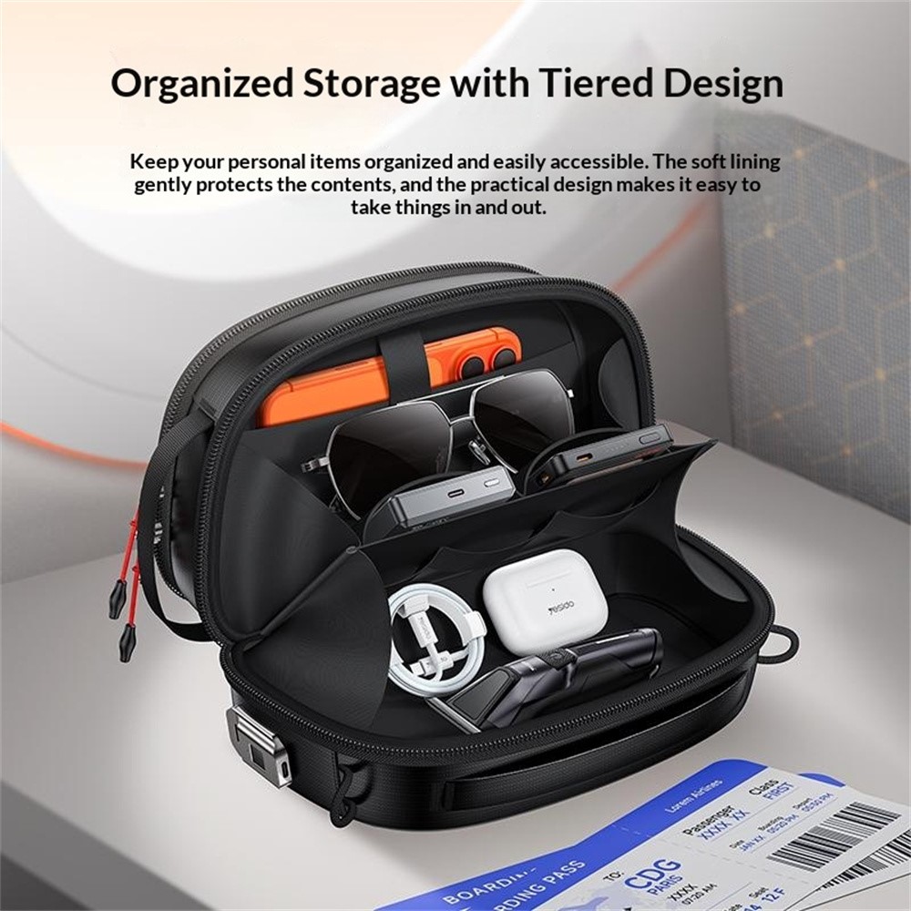 Bolsa organizadora Yesido com fecho de impressão digital em PU impermeável, ideal para viagens. - Image 3