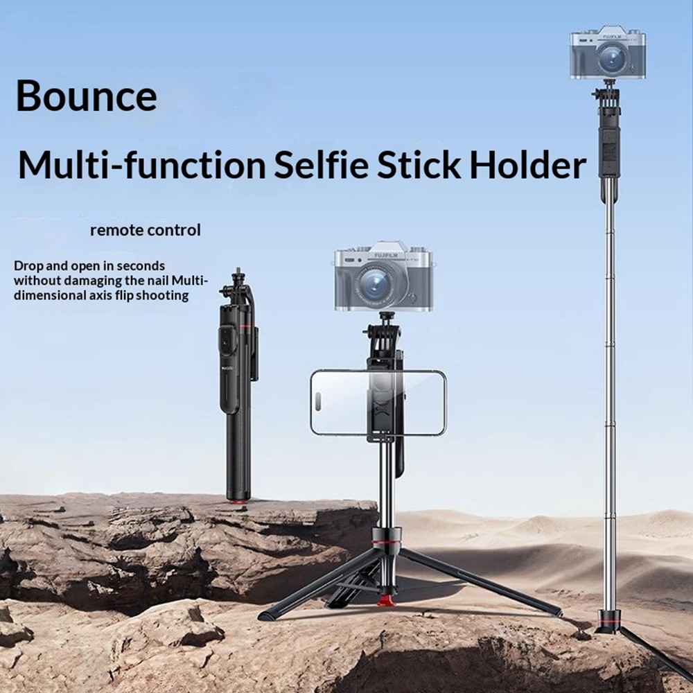 Tripé para selfie YESIDO SF34 com rosca de 1/4", compatível com Bluetooth, controle remoto e suporte extensível para celular e câmera - Preto - Image 2