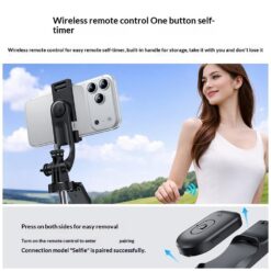Tripé para selfie YESIDO SF34 com rosca de 1/4", compatível com Bluetooth, controle remoto e suporte extensível para celular e câmera - Preto - Image 4