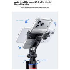 Tripé para selfie YESIDO SF34 com rosca de 1/4", compatível com Bluetooth, controle remoto e suporte extensível para celular e câmera - Preto - Image 6