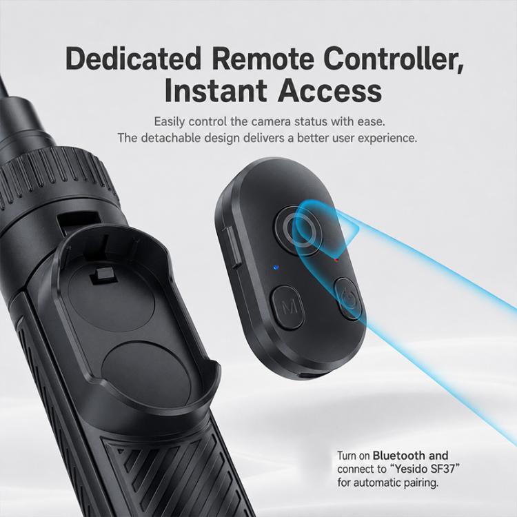 Bastão De Selfie Magnético Yesido Sf37 Para Dji Osmo Action 6/5 Pro/4/Osmo 360 - Preto - Image 3